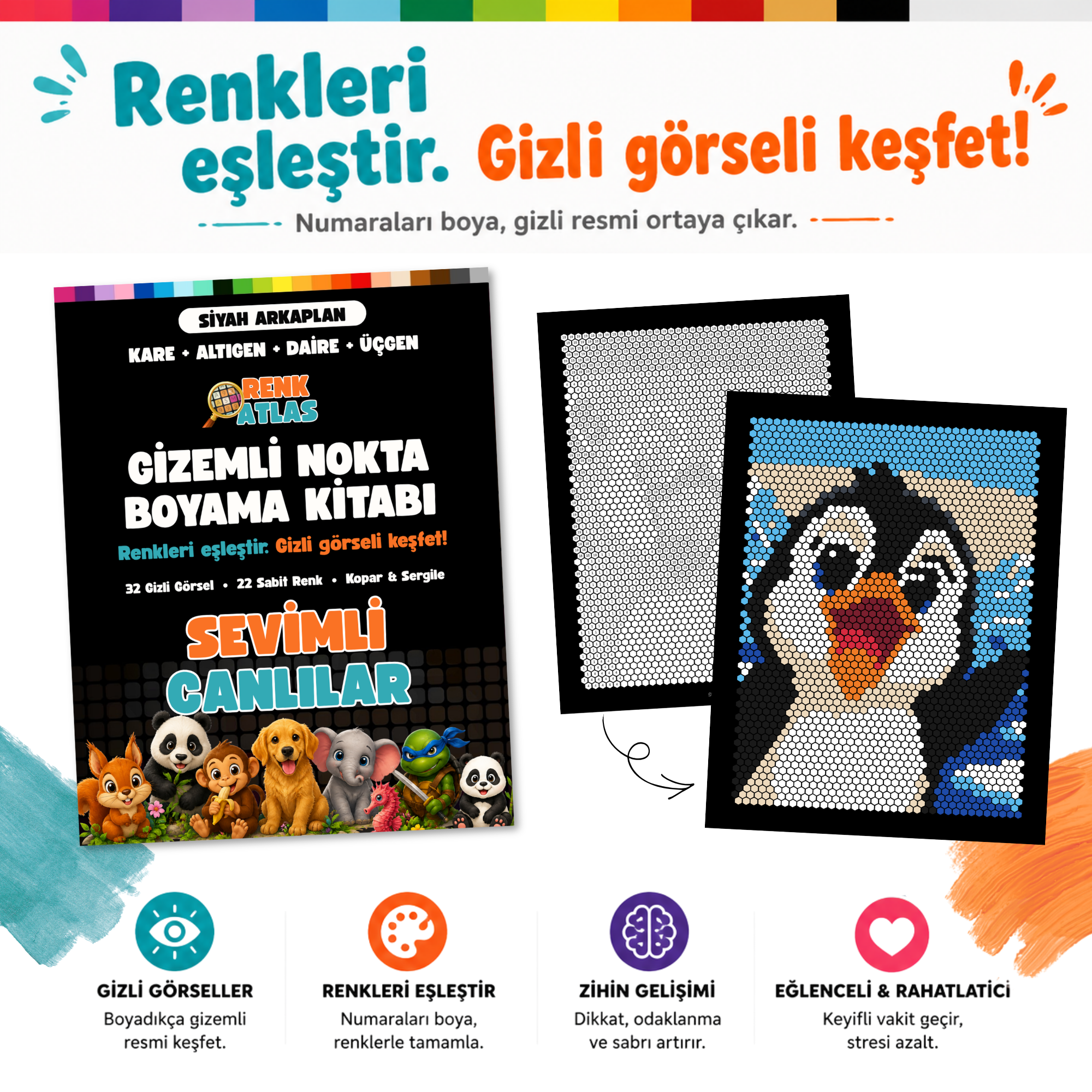 RenkAtlas™ Gizemli Nokta Boyama Kitabı