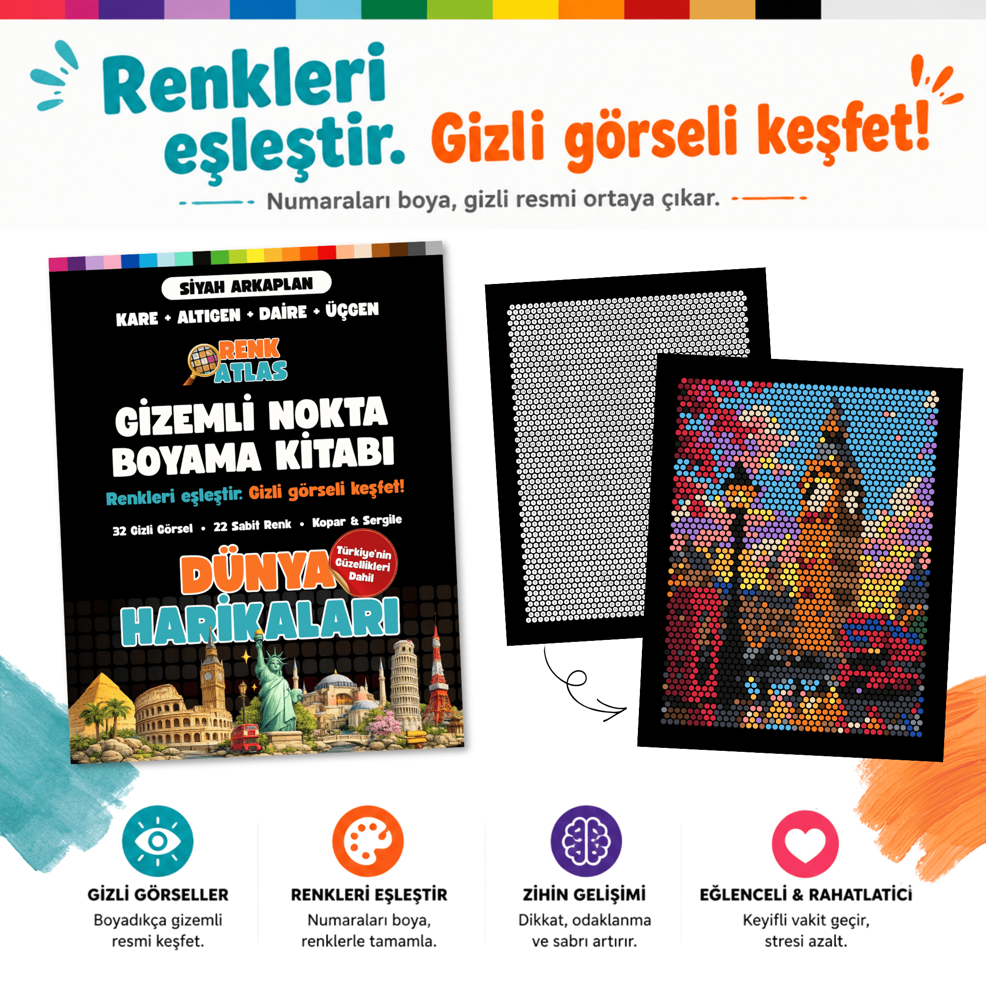 RenkAtlas™ Gizemli Nokta Boyama Kitabı