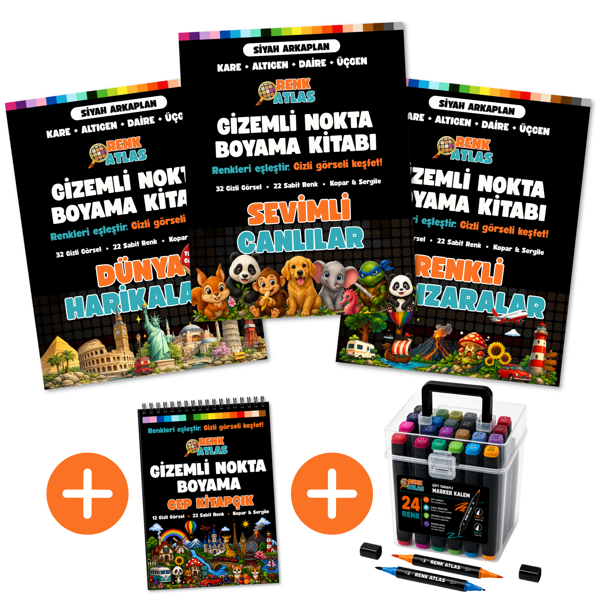 RenkAtlas™ Gizemli Nokta Boyama Kitabı: Avantajlı Set Paketi