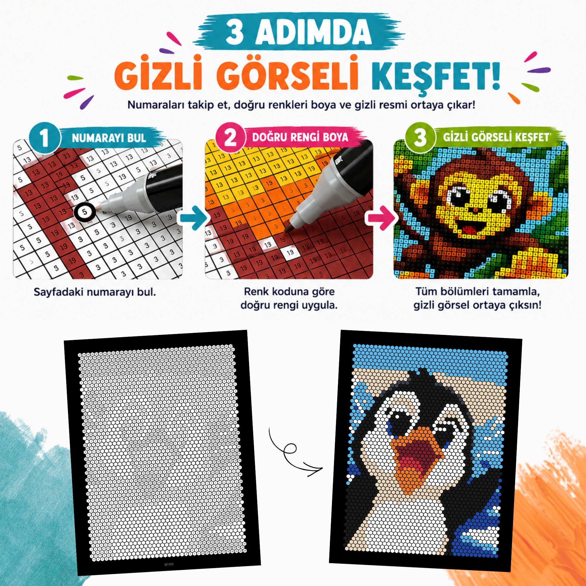 RenkAtlas™ Gizemli Nokta Boyama Kitabı